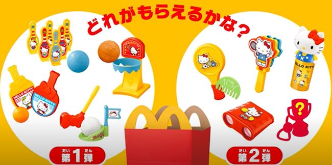 マクドナルドハッピーセット「ハローキティ」9種類おもちゃイメージ